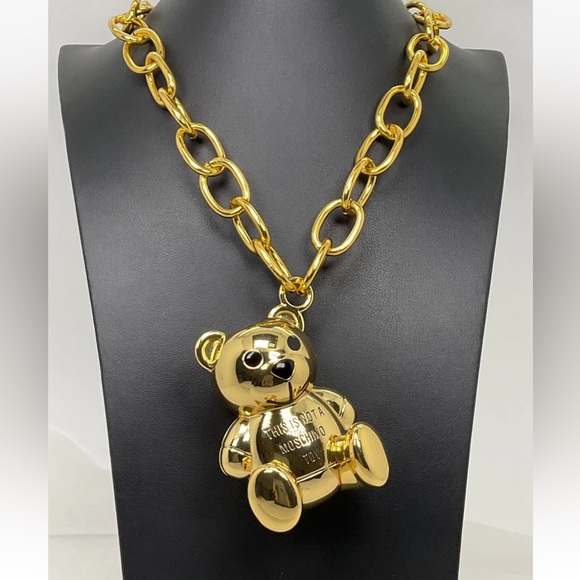 Moschino Jewelry - Gold Teddy this is not a toy Bear Necklace Moschino Sephora collab lipstick